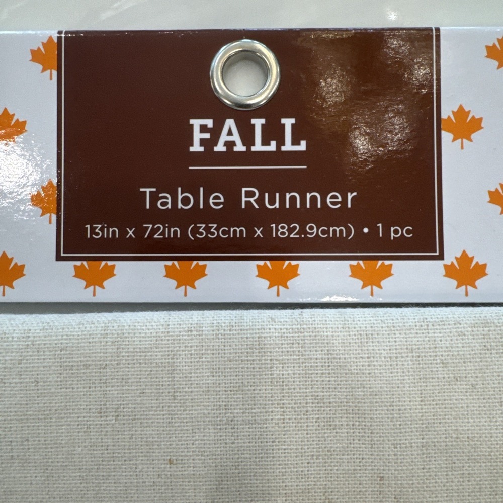New Hobby Lobby Ivory Pumpkin Table Runner 13x72 inches - Picture 2 of 5